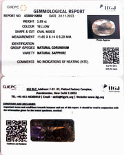 5.89/CT Natural Ceylonese Pukhraj with Govt Lab Certificate (16650)